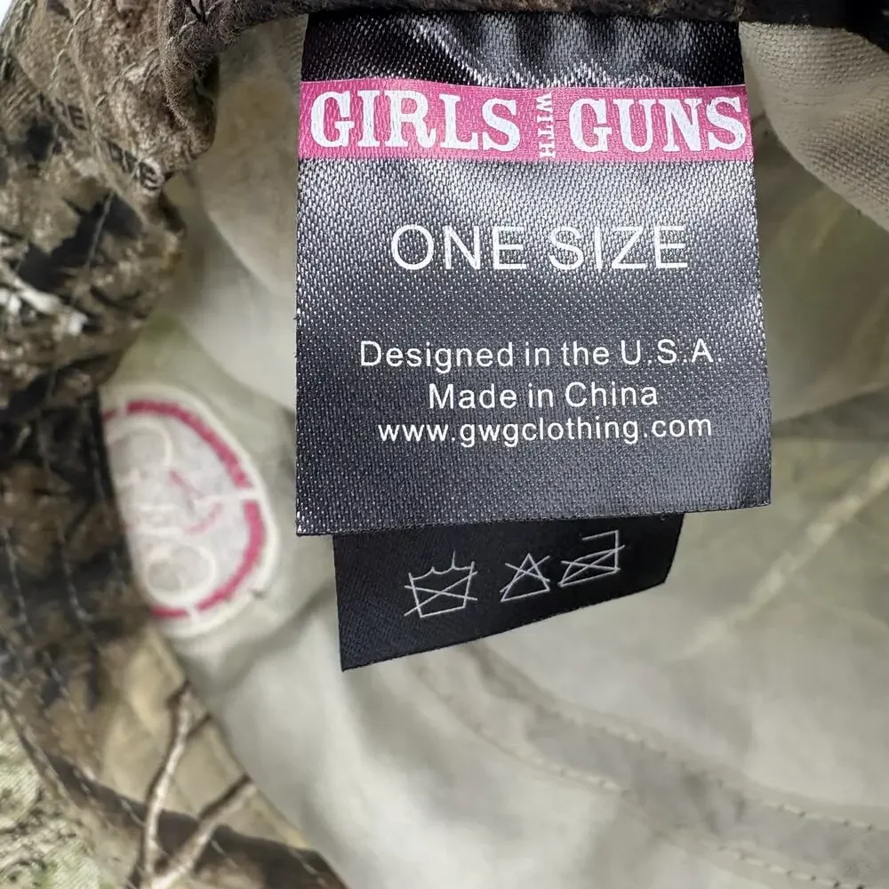 Mossy Oak Girls With Guns‎ Hat Cap Womens Strap Back Obsession Camo Pink Scope
